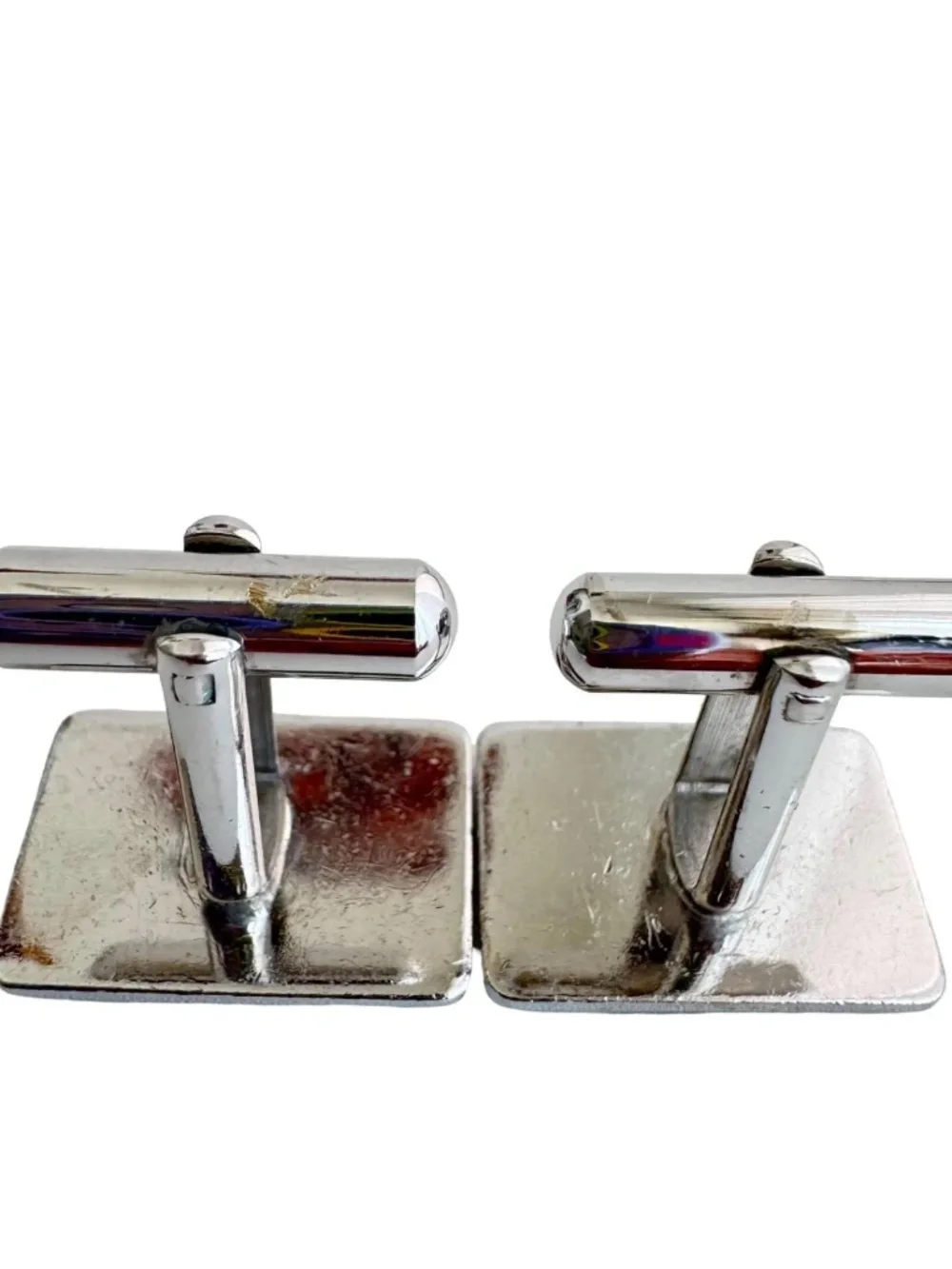 Vintage Pierre Balmain Cufflinks PB Logo Two Tone French Designer Mens Jewelry